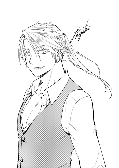 絵柄寄せ作画をずっとしてたから、今ジークを描いたらどうなるのかなって思って描いた。
特に何も変わってないような何かが変わったようなよく分からない感じだ😂
雄っぱい!!!!!
 #創作 