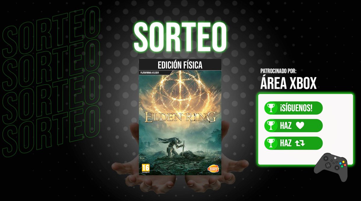 JWulen's tweet photo. ¡¡SORTEO DE UNA COPIA FÍSICA DE ELDEN RING!! 🔥
En la plataforma que tú elijas. Vamos que queda solo una semana coño. 

Requisitos: 
✅Seguirme a mí y a @AreaXbox 
🔁 FAV ❤️ y RT a este tuit

-Del 18 al 24 de Febrero
-Sorteo Nacional

Suerte a todos 🍀 ¡OH, ELDEN RING! https://t.co/A5DxSzBkUe