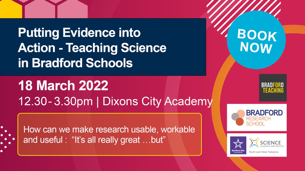 Bradford Science Teachers - a chance to get to grips with best Bradford practice.  <a href="/BradfordTeach/">Bradford Teaching</a> <a href="/BradResearchSch/">Bradford Research School</a> <a href="/NwySlp/">N & W Yorkshire Science Learning Partnership</a> <a href="/TeachingSchHub/">Exceed Teaching School Hub</a> #primarystemchat #STEMeducation