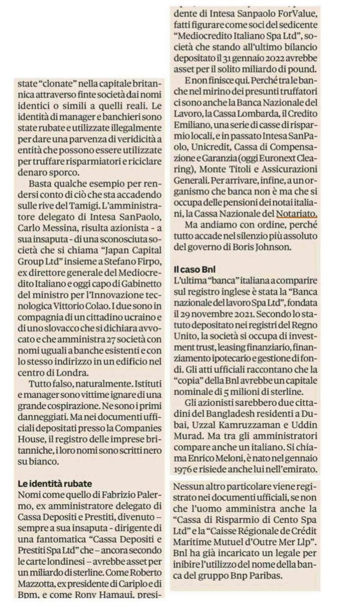 domenichiofalo's tweet photo. La grande truffa.
La bellezza del sistema inglese dove bastano un click e pochi dollari per costituire una società senza lacci e lacciuoli… peccato che clonano le identità… e adesso hanno colpito anche le banche italiane. 
Ottima inchiesta di @Angelo_Mincuzzi https://t.co/BuBjy5ofiH