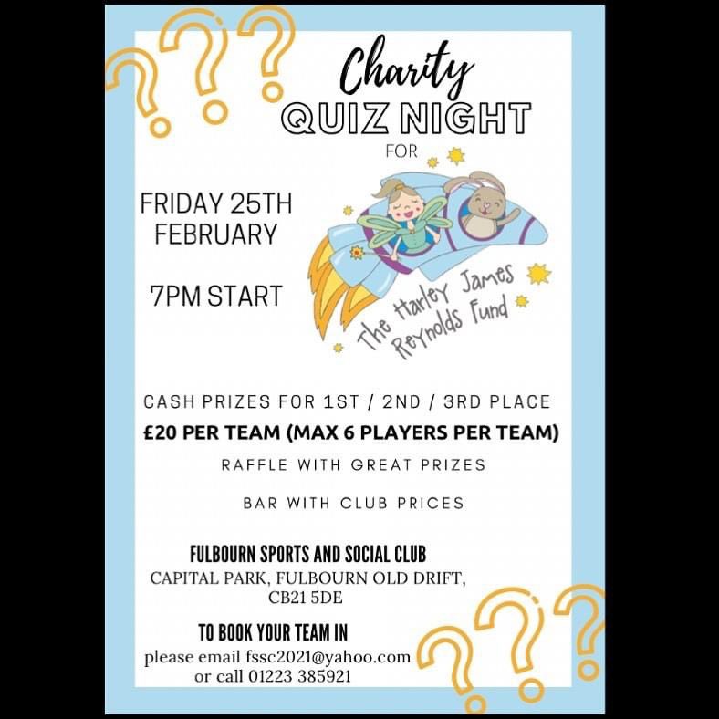 🧠 7 days until our Quiz!! Who has a team together…if not there is still time!!! Drop us a message with your team name and we’ll make sure that there is room for you all!!! Also some fantastic raffle prizes on offer to suit all!