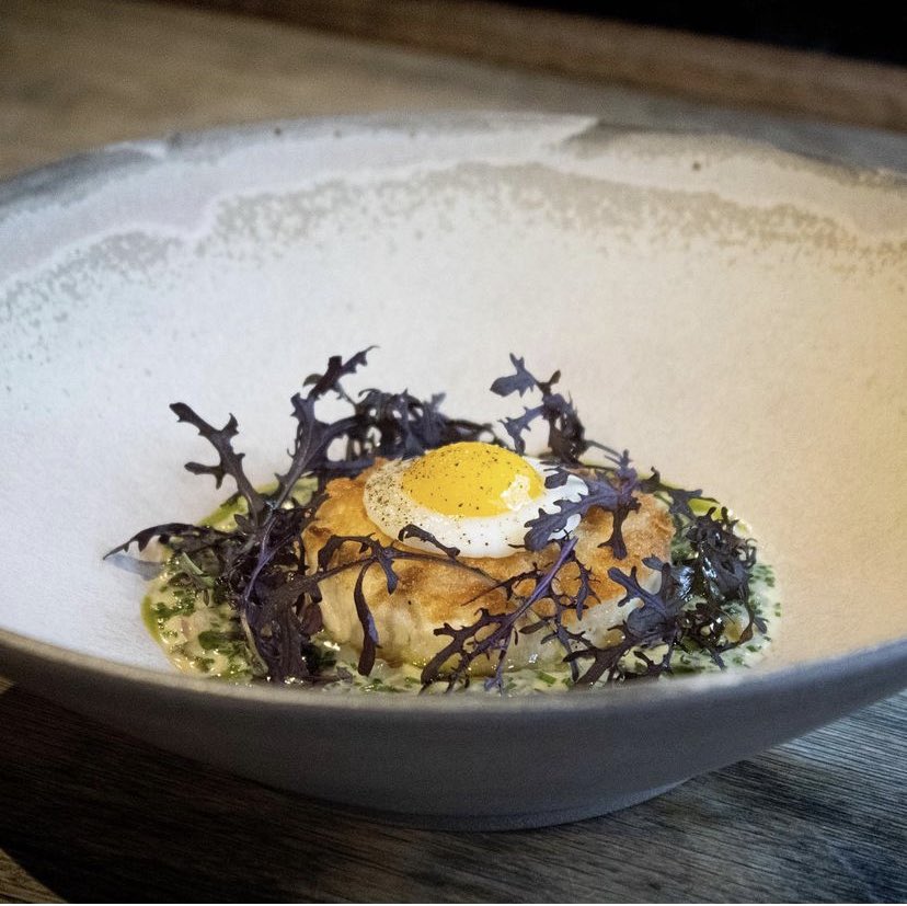 Haché of Black Bream, Shellfish emulsion, ravigote sauce, quail egg - a must try currently on our prix fixe menu 👌🏻