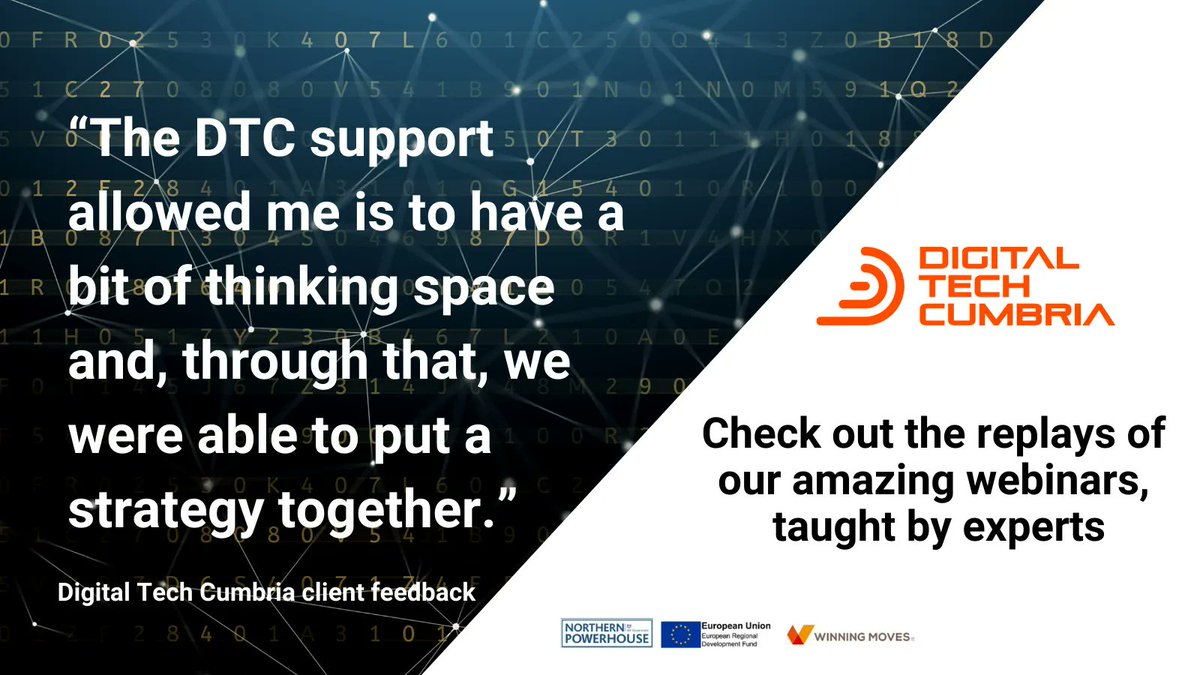 BizSupport_WM's tweet photo. There’s still time to sign up and complete a package of FREE 1-2-1 support with #DigitalTechCumbria. Read more about it online and in our recent blog - we've had great feedback.
https://t.co/I30XQ4doNR https://t.co/farrhrwSL5