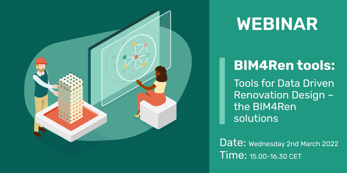 Registration is now open for the (free) 5th webinar entitled: "Tools for Data Driven #Renovation Design – the <a href="/bim4ren/">BIM4REN Project</a> solutions" on 2nd March at 3:00 PM CEST attendee.gotowebinar.com/register/15762… 
Using these tools renovation design is more collaborative, efficient and integrated.