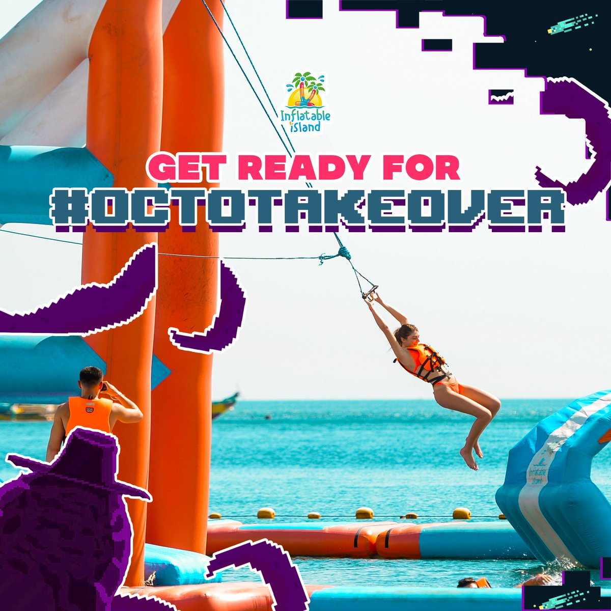 inflatableislnd's tweet photo. #OctoHedzIRL incoming! 🐙 @Octohedz is getting ready to take over the BIGGEST Inflatable waterpark in the Philippines! #OctoHedz #InflatableIsland 🌊 #NFTs https://t.co/qmjK5KvOVl