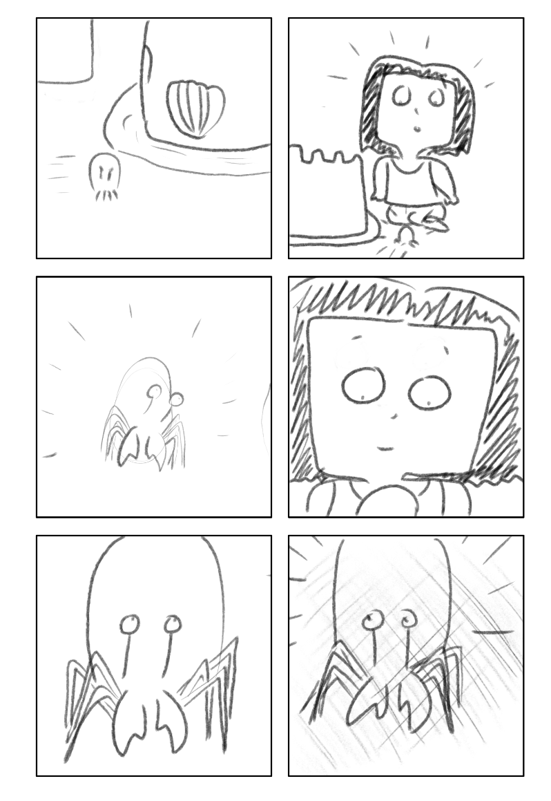 MarkDeere's tweet photo. Just some quick panel sketches on a page of my #beachcomic for #the100dayproject today. https://t.co/WJPkpKvYze