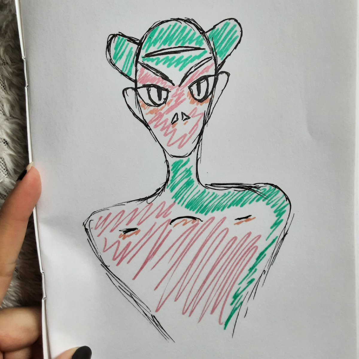 Cynthia_Stnkmp's tweet photo. #thesquibbles For today's Draw-along we were given a prompt by @Emmykingz_art to draw one if his figures! He has such a cool style! And this is what I ended up doing. https://t.co/Df9809KIIF