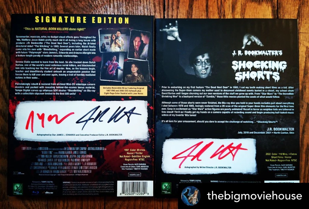 makeflix's tweet photo. The Big Movie House on Instagram: “Got my preorder bundle of #Bloodletting and #ShockingShorts from #makeflix today. This is a seriously nice bundle. Great work from the guys & gals over at @TempeVideo
#bluraycollection #bluray #horrormovies #shotonvideo” https://t.co/qjeHsexONN https://t.co/Y3EwppfpHp