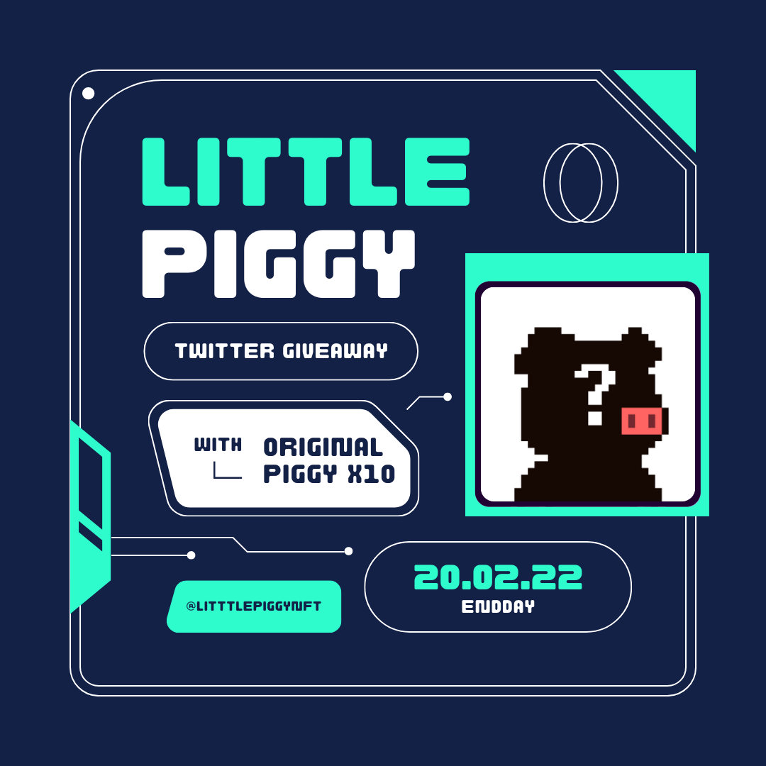 LittlePiggy_NFT's tweet photo. Little Piggy Giveaway Event🎁
Original Piggy x10🐽 https://t.co/w7Hy3mn3bm