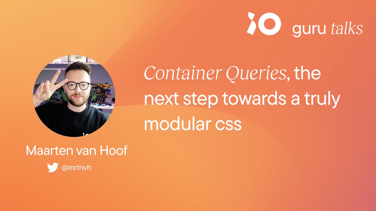 A reminder: the 23rd of February is just around the corner. A new episode of GURU Talks webinar at 4PM.

<a href="/mrtnvh/">Maarten Van Hoof → @mrtnvh@techhub.social</a> and <a href="/Flauwekeul/">Abbe Keultjes</a> are going to share their knowledge with you.👀

Set a reminder: linkedin.com/events/gurutal…

#javascript #functionalprogramming #containerqueries