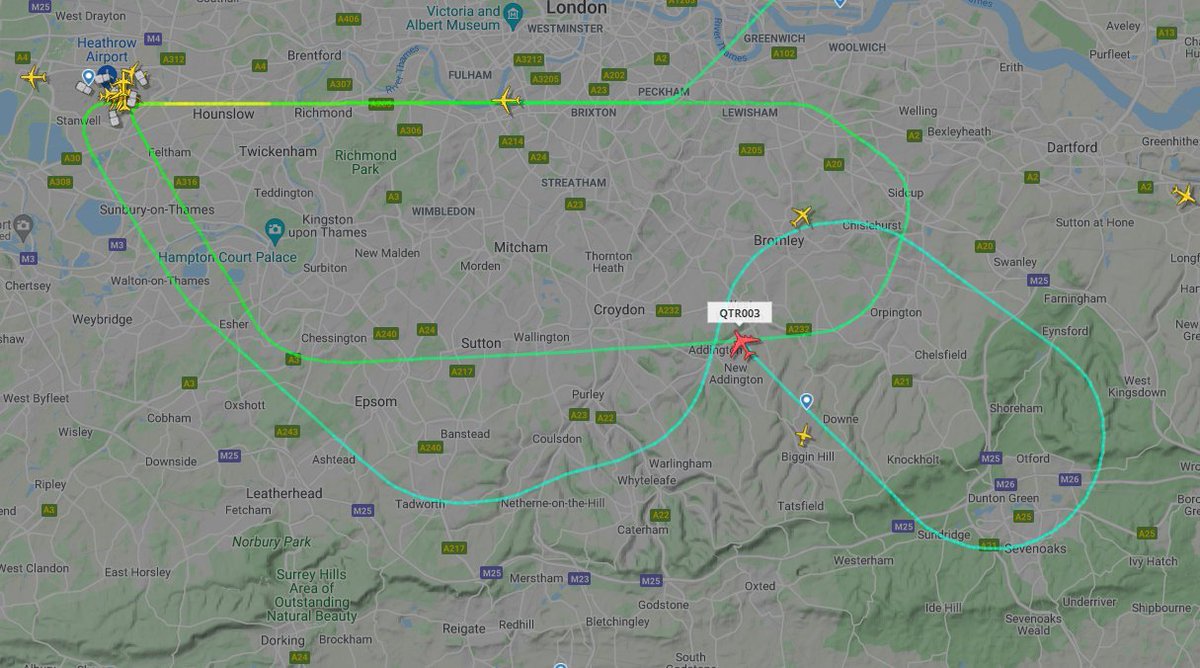 "Big Jet TV" - a man with a camera standing in a field outside Heathrow, filming and commentating as planes try to land in the storm. 
youtube.com/watch?v=vPQh1F…
Qatar A380 (QTR003) has had 2 failed approaches today
