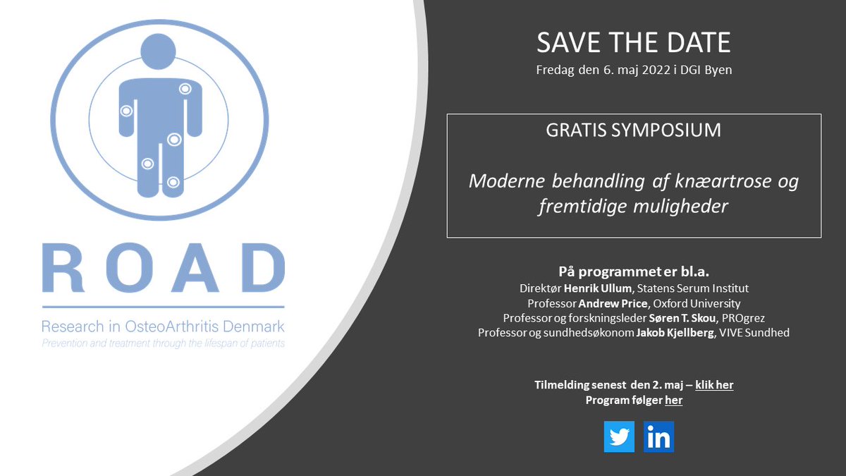 ROAD_CAG (@road_cag) on Twitter photo Nu kan du tilmelde dig vores symposium om #knæartrose på cagroad.ticketbutler.io/da/e/cag-road-… hvor bl.a. <a href="/henrik_ullum/">Henrik Ullum</a> <a href="/KjellbergJakob/">Jakob Kjellberg</a> og <a href="/STSkou/">Søren T. Skou</a> er på programmet. Nu kan du tilmelde dig vores symposium om #knæartrose på cagroad.ticketbutler.io/da/e/cag-road-… hvor bl.a. <a href="/henrik_ullum/">Henrik Ullum</a> <a href="/KjellbergJakob/">Jakob Kjellberg</a> og <a href="/STSkou/">Søren T. Skou</a> er på programmet.