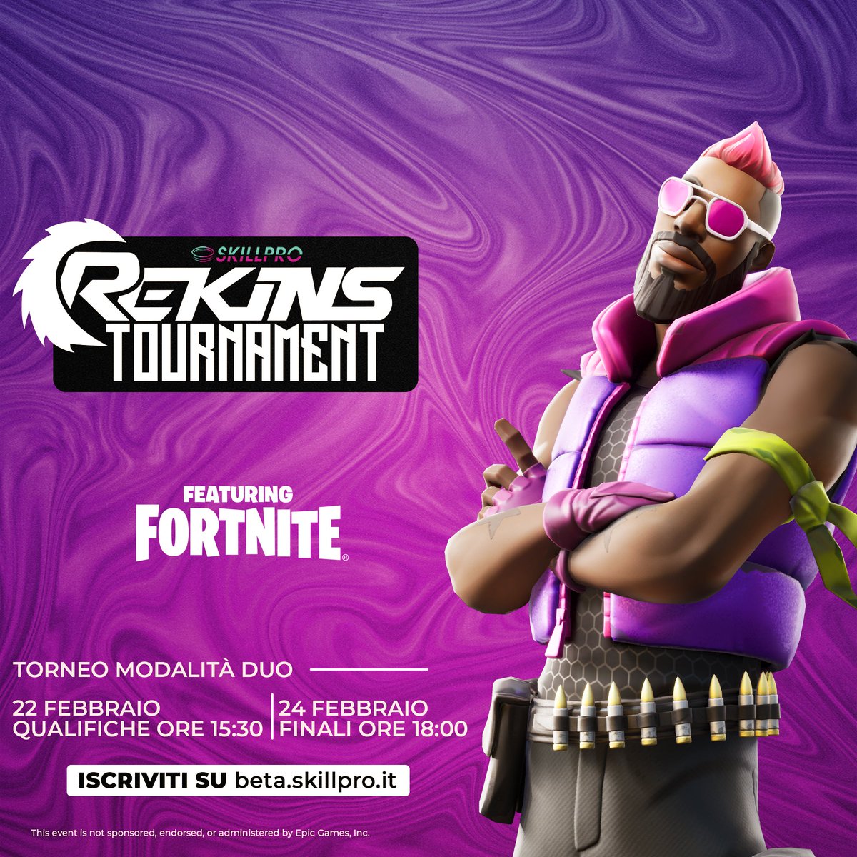 SkillProIT's tweet image. Torna la FORTNITE REKINS CUP by @SkillProIT e @exeed_official

Il torneo si giocherà in due fasi:
QUALIFICHE - martedì 22 febbraio ore 15:30
FINALI - giovedì 24 febbraio ore 18:00

Modalità di gioco: Arena Duo

Compenso: 400€

ISCRIVITI ORA: beta.skillpro.it/tournaments/62…