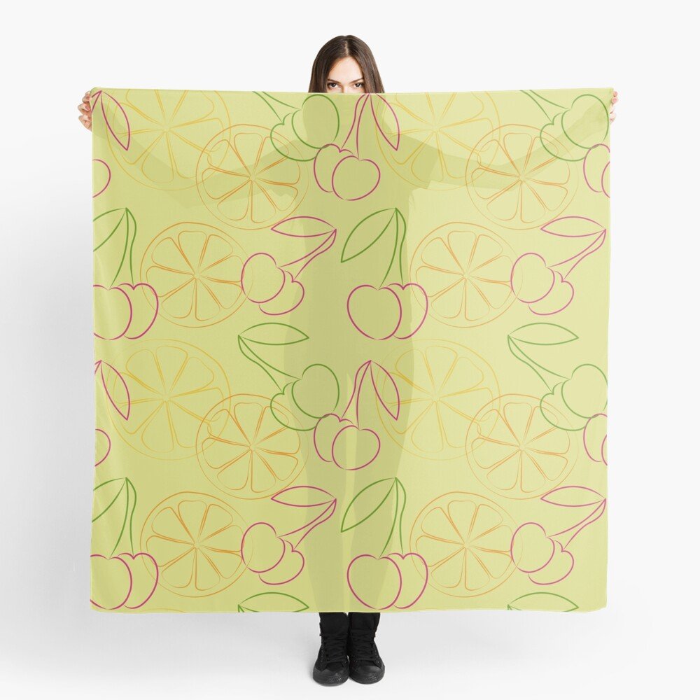 🍒🍋#lemonprint #lemonpattern #cherrypattern #cherryprint #citruslove #lemon
#printedscarf #scarfstyle #scarfdesign 
Get my art printed on awesome products. Support me at Redbubble #RBandME:  redbubble.com/i/scarf/Outlin… #findyourthing #redbubble