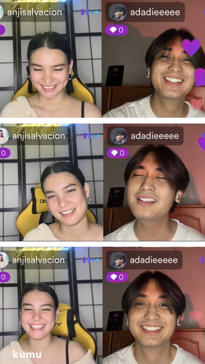 kumuPH's tweet photo. @magulangsofanji yung anak niyo po namumula haha! Joke!

But seriously, we’re so happy to see dreams come true through our platform - kumu. From covering his songs to having a short duet together, who knows what’s next. 

ANJIxANGELAxSAB ON BNK

Live here: https://t.co/vaTlwBP0sN https://t.co/p2fQgBeJXy
