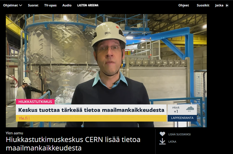 We use the #CLOUDchamber at #CERN to investigate the role of aerosol particles on #IceNucleation. After 2 years of renovation, the experiment will resume in March. Yesterday, national Finnish TV showed live the advancement of the #CLOUDchamber (and also local Finnish weather)
