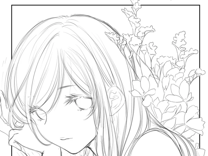 花背負ったお姉ちゃん描いてる 