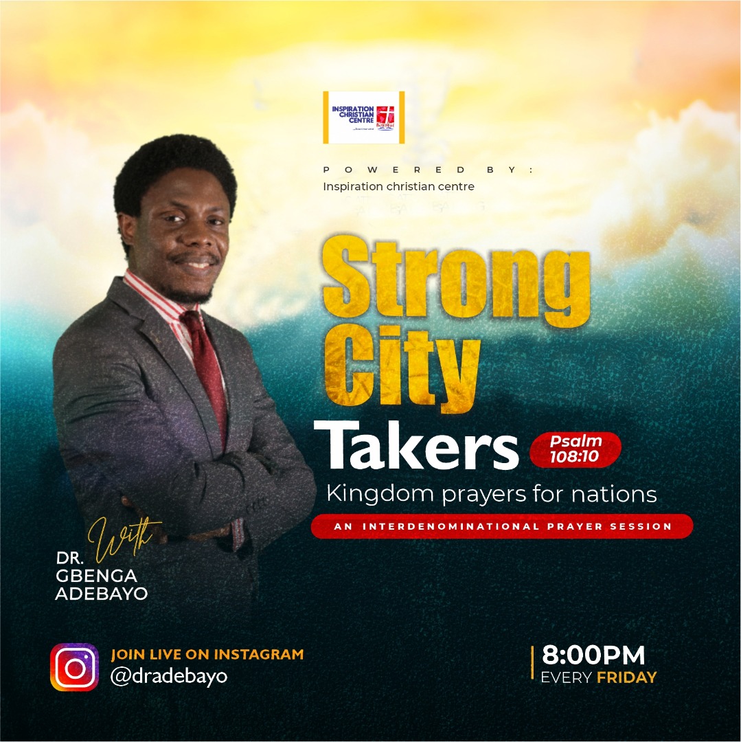 inspirationccng's tweet photo. Would you like to pray with us?

Join live on Instagram @dradebayo tonight at 8PM #StrongCityTakers 

If we pray, He will answer.🙏

#KingdomFirst #StrongCityTakers
#prayerchangesthings #Pray #BreakthroughPrayers #Intercession #StandInTheGap  #TheHarvest #JesusSaves https://t.co/To1TZ3nau5