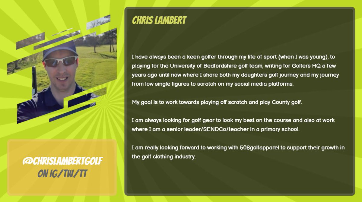 508Ga's tweet image. 📣Delighted to announce @chrislambertgolf as an ambassador with us here @508ga we look forward to watching his journey over his socials and getting @508ga to a wider audience, if you don’t already check him out on here, Insta and TikTok #508GA #golfambassador