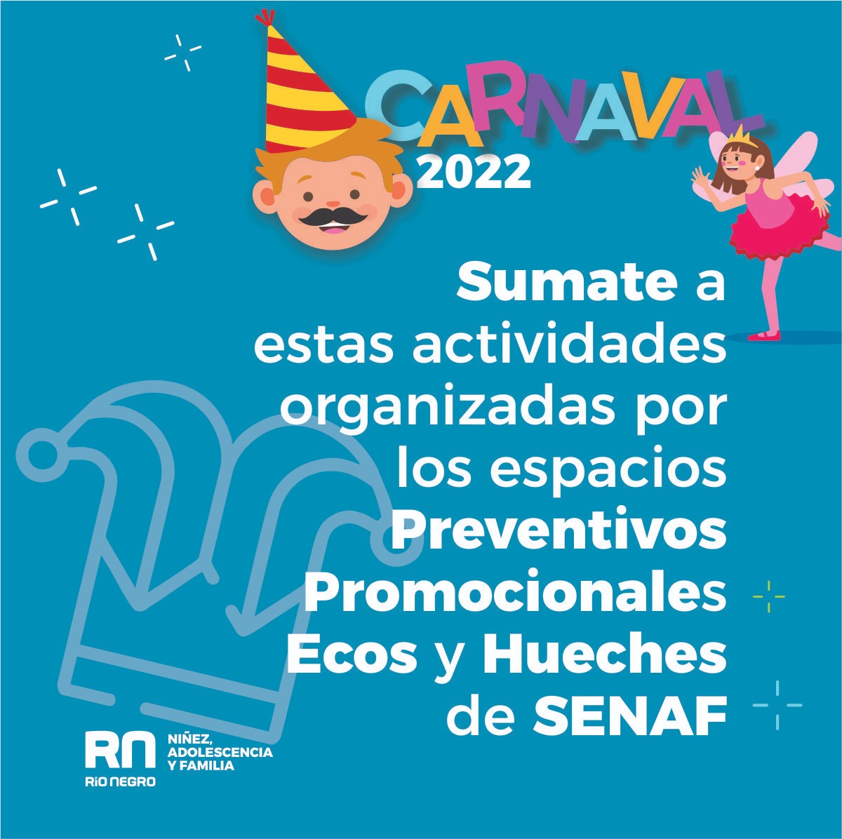 SenafRN's tweet photo. Este domingo 20, en Villa Regina empiezan los festejos de Carnaval organizados por #SENAF.🥁
➡12 localidades se suman a través de los espacio preventivos promocionales Ecos y Hueche. https://t.co/FsQcb4ensv