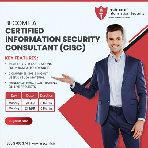 iinfosec's tweet photo. Visit the link https://t.co/VeRU6s1dzD &amp; Kick-start your career in #Cybersecurity with our 6-month trainer-led hands-on online course ‘Certified Information Security Consultant (#CISC™).’

#LiveProjectTraining #CybersecurityConsultant #Consultant #AdvancTraining #IIS https://t.co/gRMgQxHArD