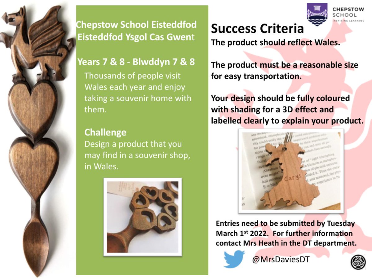 MrsDaviesDT's tweet photo. Looking for something creative to do over half term that won't cost you a penny? Why not have a go at this latest competition that is being run by the D&amp;T department @chepstowschool Looking forward to seeing your entries #Competition #engagement https://t.co/7uCXFAk9XO