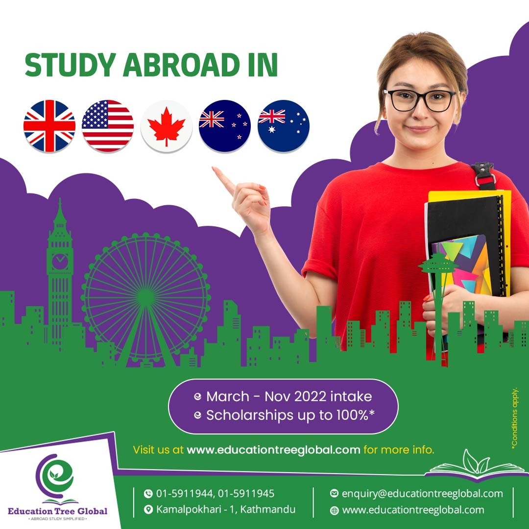 EducationTreeG's tweet image. Study abroad in Australia, UK, Canada, USA, New Zealand, and many more. Apply for March-Nov 2022 Intake and explore a chance to get scholarships. #EducationTreeGlobal #EducationTree #StudyinAustralia #30scholarship #scholarshipinaustralia #Goodvisaoutcome #Careercounselling