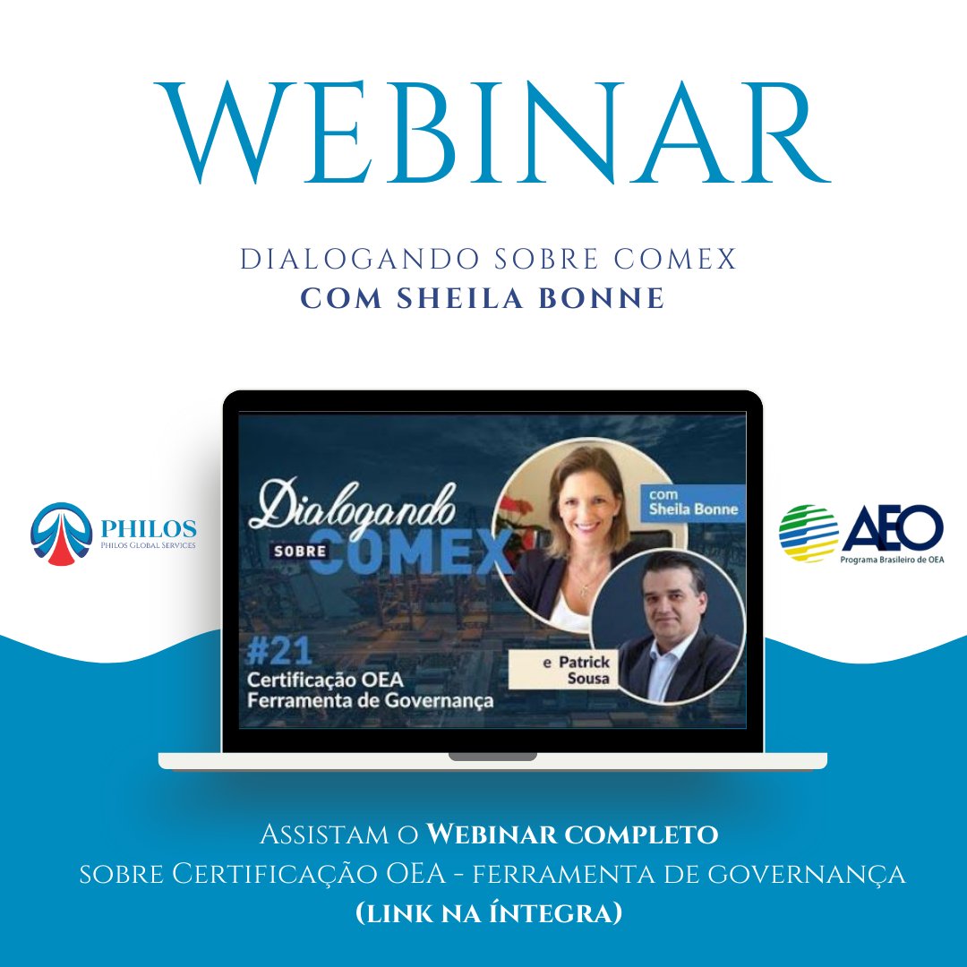 philosgs's tweet photo. Certificação OEA – Operador Econômico Autorizado – como ferramenta de governança. 

Patrick Sousa se sentiu honrado em conversar com a Sheila Bonne no seu canal Dialogando COMEX, foi uma experiência muito agradável
  
Link: https://t.co/NeMprABKA6 https://t.co/kNAXy6qLjs