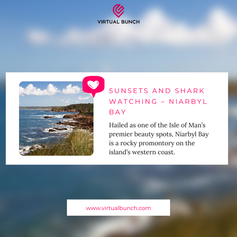 TheVirtualBunch's tweet photo. Niarbyl Bay is a rocky promontory on the island’s western coast.  Every year, the warm summer temperatures herald the arrival of one of the largest fish in the ocean: the Basking Shark. 🦈

Find out more beauty spots and tips at: https://t.co/qgDCLHJ9LN

 #VirtualBunch https://t.co/6pKb4YIbxf