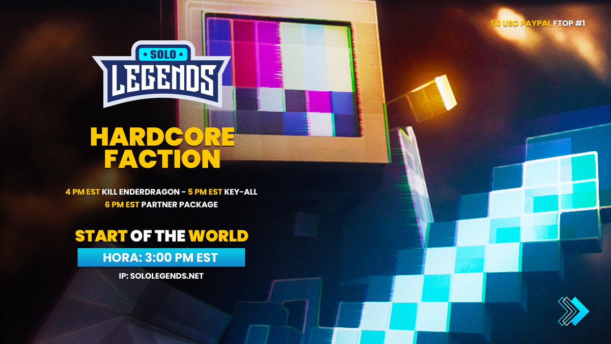 SoloLegendsNET's tweet image. Hoy a las 3 PM EST SOTW de HCF.

👬  15 Miembros - 0 Ally
💒  Premio F-Top #1: 50 USD PayPal

❤️, síguenos &amp;amp; 🔄 para ganar
⚔️  x1 Rango Ángel Permanente
🏆  x1 Kits Legend Permanente

IP - sololegends.net
Tienda: store.sololegends.net