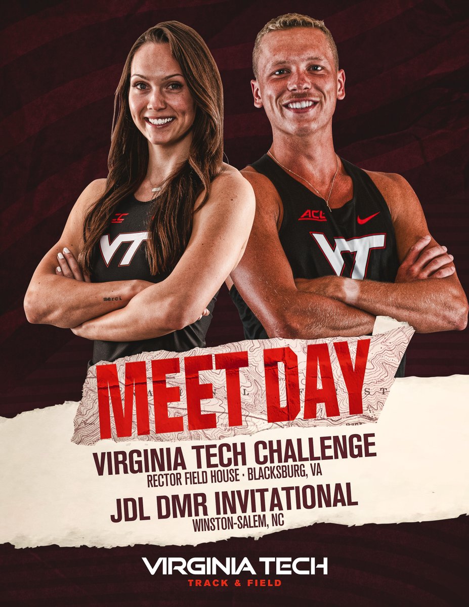 HokiesTFXC's tweet image. Time to close out the regular season 😤

🆚 » Virginia Tech Challenge
📍 » Blacksburg, Va.
⏰ » 2 PM
📊 » vthoki.es/PTIos
📋 » vthoki.es/3er9P

🆚 » JDL DMR Invite
📍 » Winston-Salem, N.C.
⏰ » 7:20 PM
📊 » vthoki.es/YqjDO