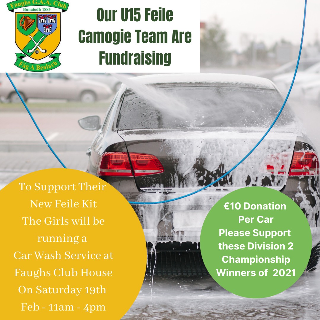 Our U15 Camogie team are running a car wash at the club tomorrow from 11am till 4, please support.

faughs.ie/index.php/car-…