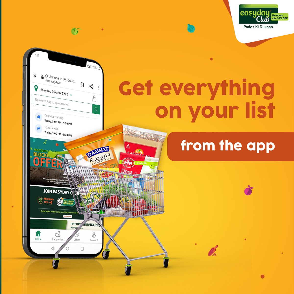 Easyday Club app is here to get you all your groceries! Download it now and start shopping. Members get delivery in just 2 hours.

 #EasydayClubApp #OnlineShopping #GroceryShopping #MemberExclusiveOffers #Membership #MembershipBenefits #2hourdelivery