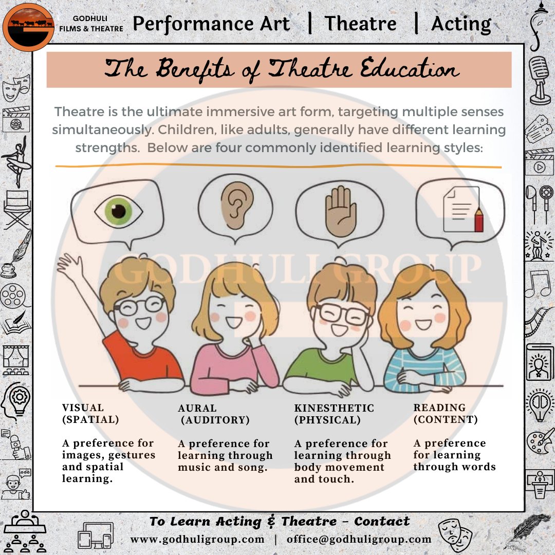 GodhuliFilms's tweet photo. Benefits of Theatre Education
.
.
.
.
#sanskrit #language #learning #education #theatrenerds #theatrelove #theatrelovers #performingarts #theatreandacting #india #art  #theatrecoach #theatreclasses #learnsanskrit #culture #emotions #navrasa #sanatandharma  #godhulitheatre https://t.co/iwjbr9WlU7