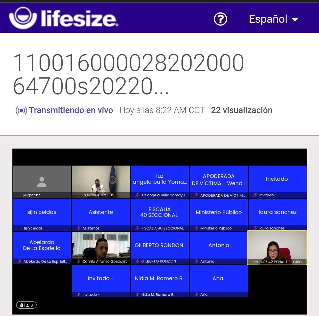 prensapaloq's tweet photo. Juzgado 42 penal circuito: inicia audiencia de individualización de pena y sentencia contra Paul Naranjo y Julian Ortegón. Proceso por la muerte de la joven Anamaria Castro en Bogotá. Audiencia virtual en vivo: 👇
https://t.co/7UK2CXxZmy https://t.co/6hkPbGXqbA