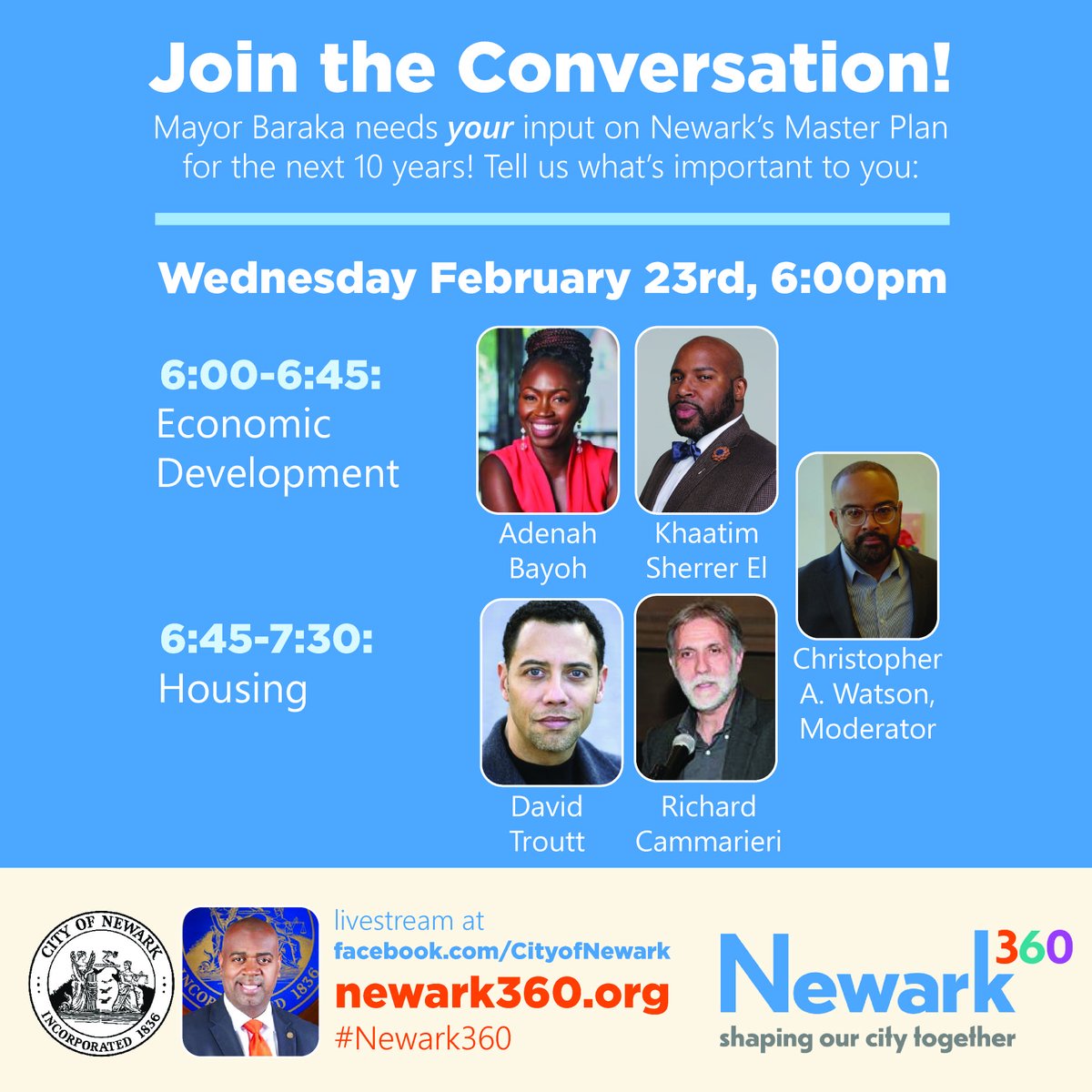Join the next <a href="/newark360/">Newark360</a> meeting next Wednesday on FB Live at 6:00pm
