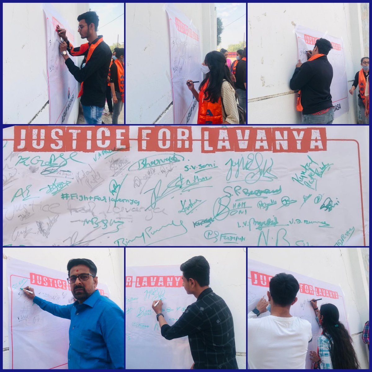 ABVP_Arvalli's tweet photo. Signature Campaign by Karyakarta's of ABVP Modasa With demand of #justiceforlavanya

#FightForLavanya
#abvparvalli
#abvpgujarat
#abvpmodasa https://t.co/TQdhIym80l