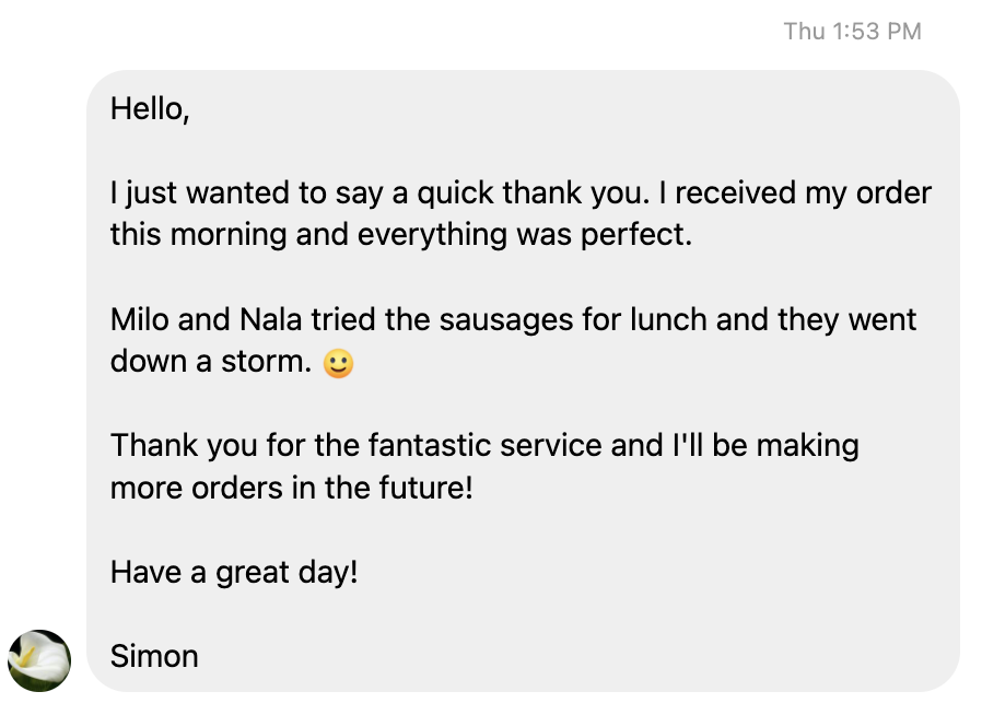 ThePetParlour6W's tweet photo. Thanks Simon!
(and Milo and Nala).
Love hearing these things.
Have a great weekend everyone.
S
The sausages from Approved Raw Pet Foods = https://t.co/SsWnPAQFJU
#rawfeeder #dogs #grain https://t.co/3FFjf4sRJj