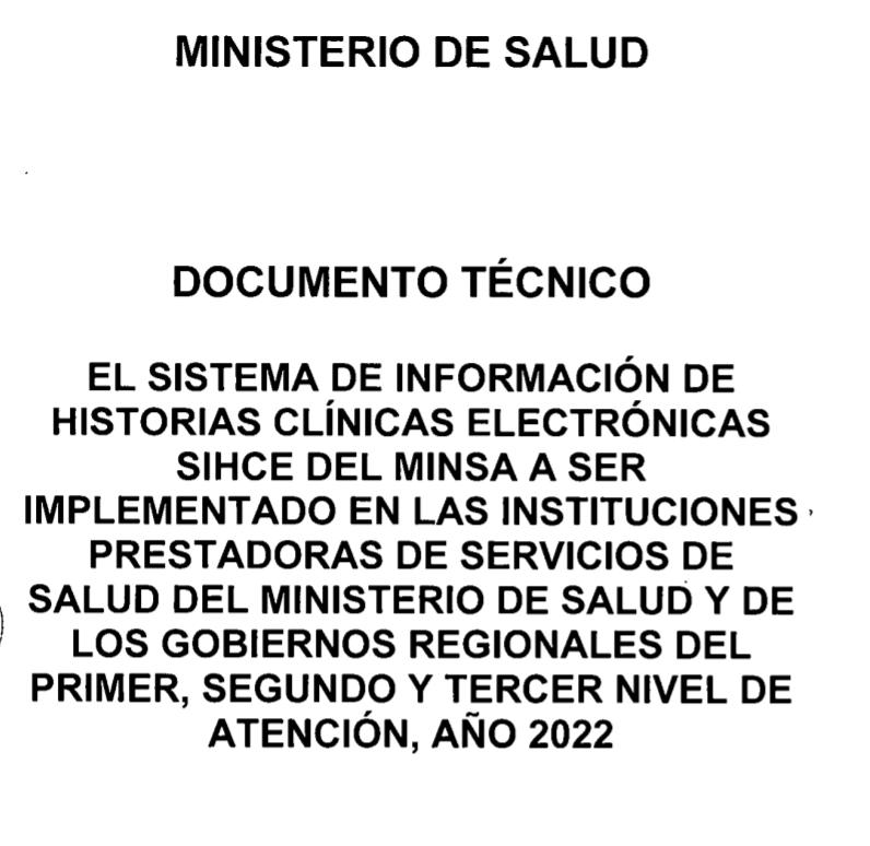 waltercurioso's tweet photo. @Minsa_Peru aprueba Sistema de información de historias clínicas electrónicas #SIHCE a ser implementado en las instituciones prestadoras de servicios de salud durante año 2022
RM N° 080-2022-MINSA [PDF]: https://t.co/UlJVLs7Rbj
Documento técnico [PDF]: https://t.co/B7VJ98pe5Y https://t.co/eTShVdFg3E