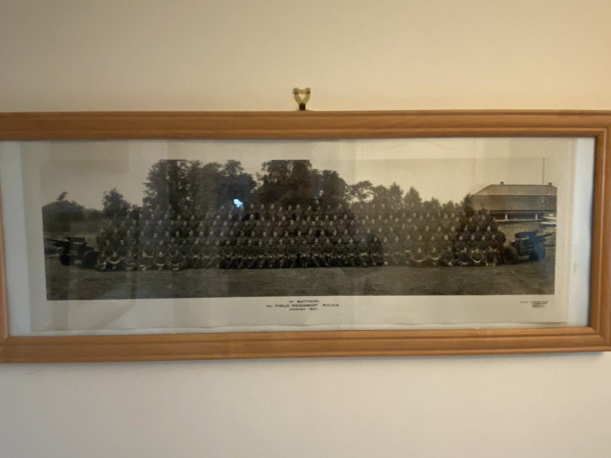 kevthebren's tweet photo. Finally after 13 years stored away have finally had this beauty framed and up in the wall regimental photo of the 1st field regiment Royal Canadian Horse Artillery dated 1941 https://t.co/mwkPmxAZ4e