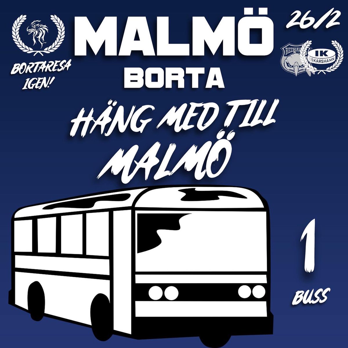 BlueFrontS's tweet photo. Två nya resor ute på hemsidan.
Smålandsderbyt mot Växjö och succén ifrån i vintras, Malmö away.
Häng med det blir kul.
Mer info och anmälan finns på hemsidan:
https://t.co/vunsRt4rBo
#Bluefrontsupport #BFS #Oskarshamn https://t.co/SpRZXS7qw9