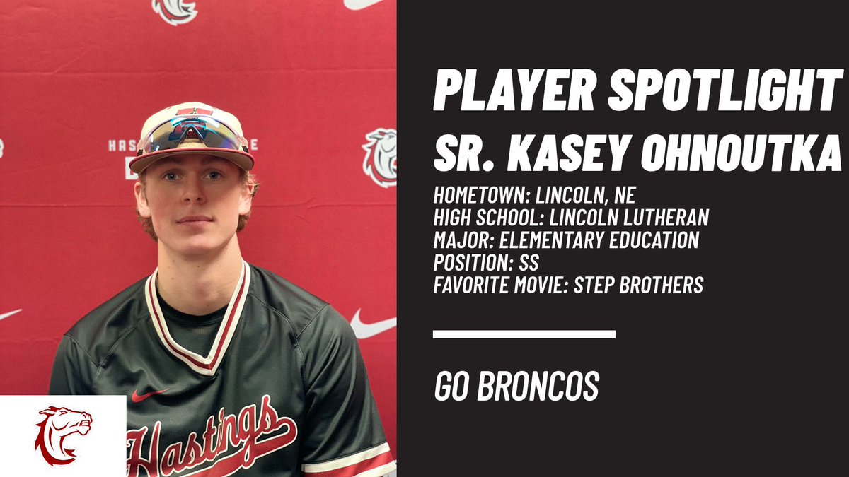 Hastings College Baseball (@hcbroncobase) on Twitter photo Broncos!! 1 day away from our opener in Joplin, MO! Introducing senior SS, Kasey Ohnoutka! #SaddleUp Broncos!! 1 day away from our opener in Joplin, MO! Introducing senior SS, Kasey Ohnoutka! #SaddleUp