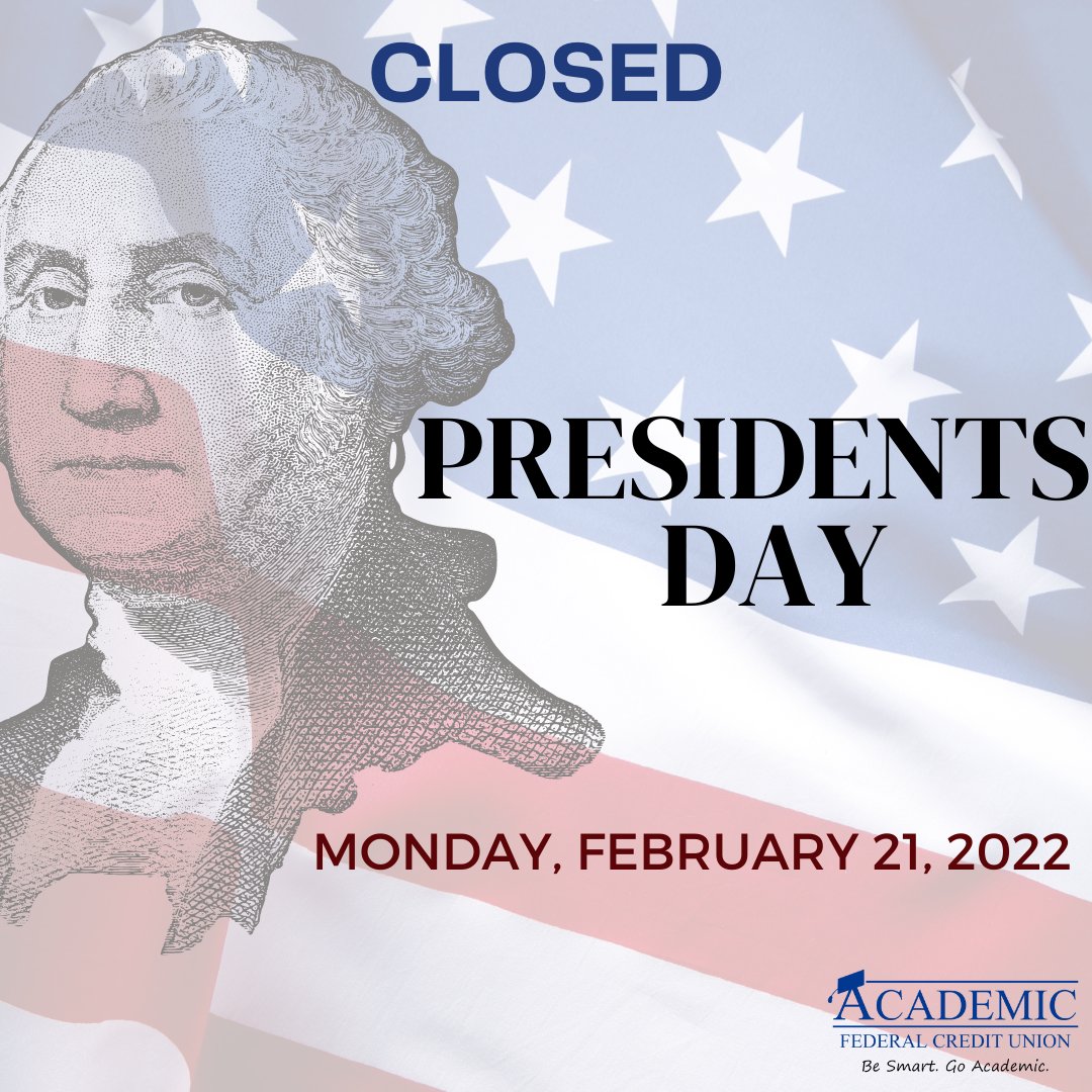 AcademicFCU's tweet photo. π¨We will be CLOSED on Monday, February 21st in observance of Presidents Day.
βοΈOur Call Center will remain open on Monday from 8:30AM to 8PM: 914-923-3608
#Closed #Holiday #PresidentsDay #HolidayClosure #HolidaySchedule #CreditUnion #AcademicFCU #GoAcademic https://t.co/3JST1E2QOn