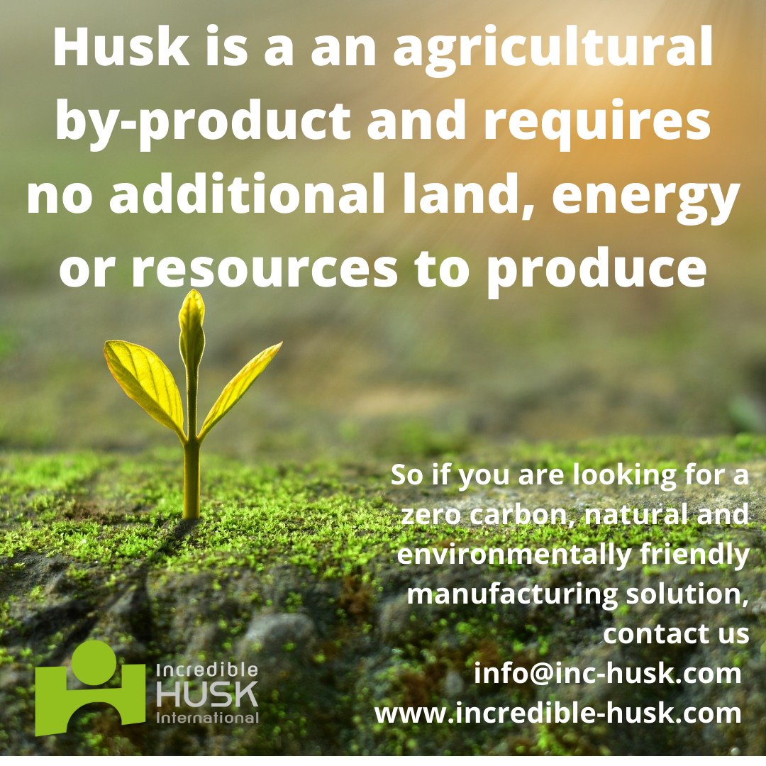 HuskIncredible's tweet photo. A new to market fibre-based material that is 100% sustainable, biodegradable in nature and an alternative to plastics, bioplastics, wood, cardboard and stone.  We work with you to adapt your manufacturing processes.  Visit our website to find out more. #sustainable https://t.co/RlqWGbut9E