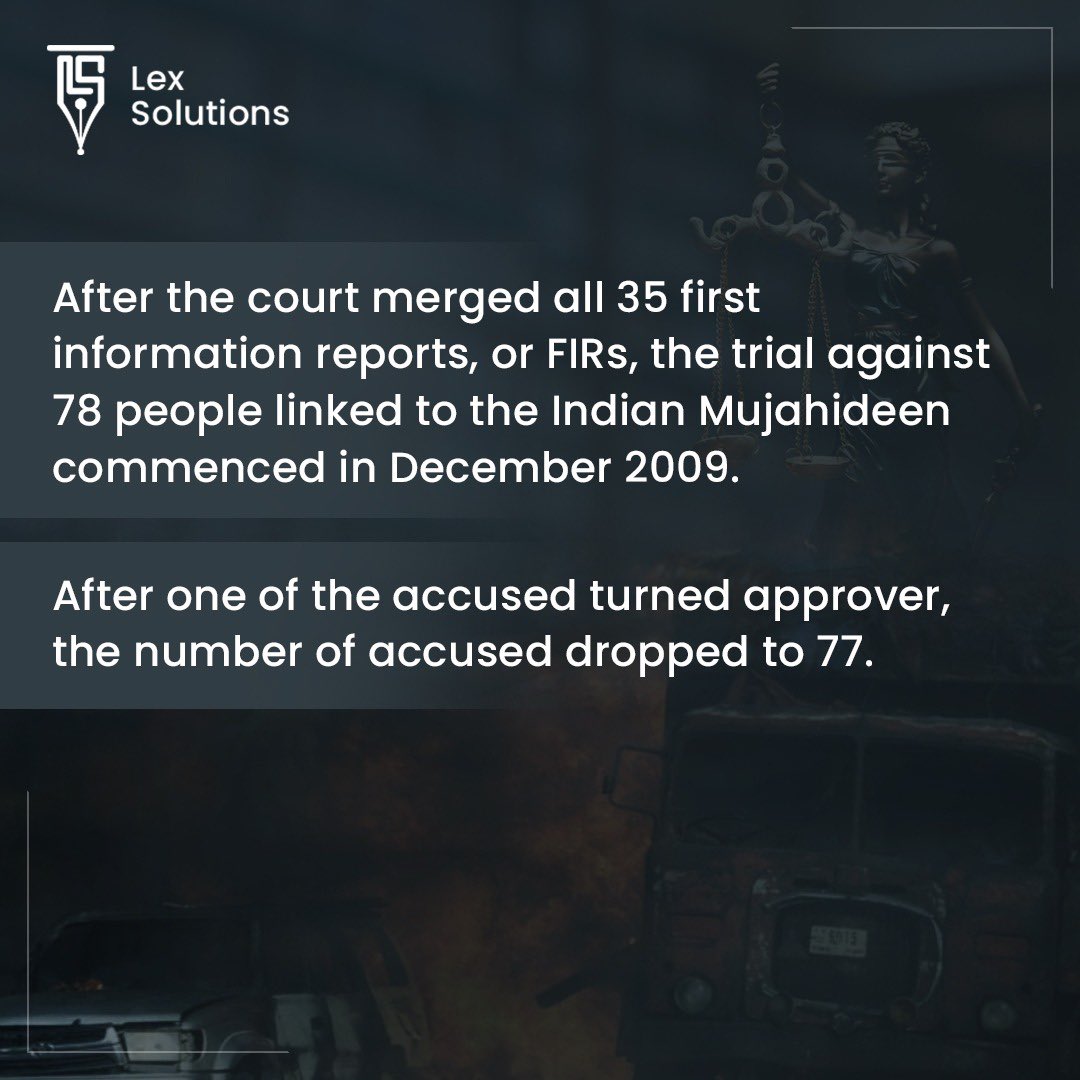 lexsolutions360's tweet photo. In the case of 2008 Ahmedabad serial bomb blasts, a special court in Ahmedabad sentenced 38 / 49 convicts to Death Sentence and 11 convicts to Life Imprisonment. #breakingnews 

#Ahmedabadblast2008 #india #blast #TrendingNews https://t.co/l1UJaW398P
