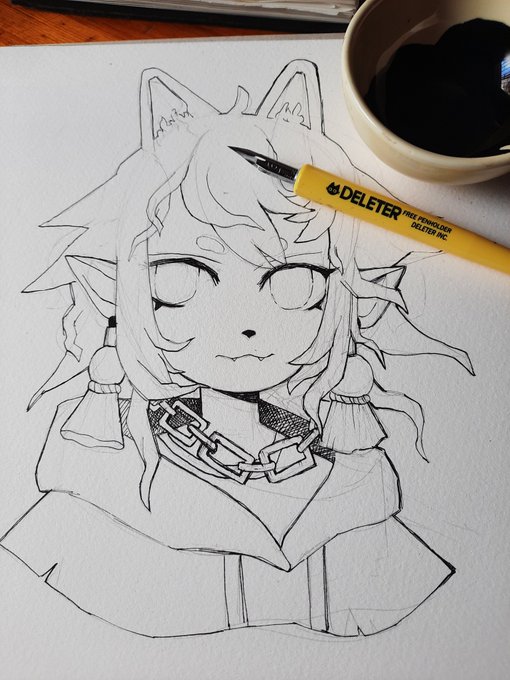Practicing inking with a G nib 