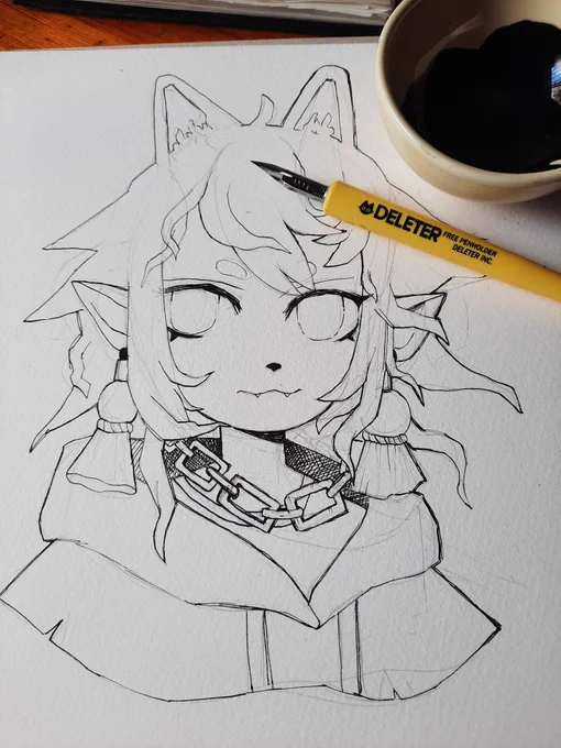 Practicing inking with a G nib 