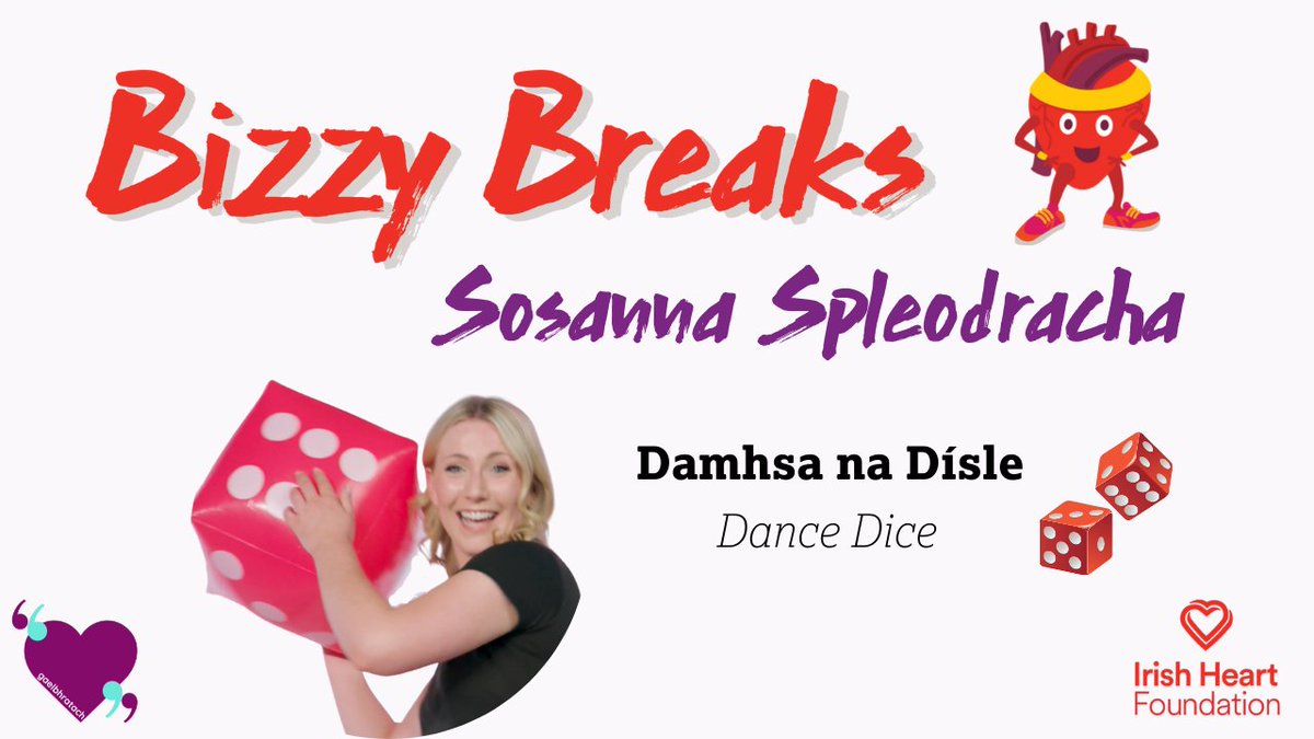 Irishheart_ie's tweet photo. Tá ár bhfíseán nua Bizzy Breaks beo anois! Damhsa an Dísle - Caith an dísle le gluaiseacht a roghnú. Tá seo agus tuilleadh acmhainní iontacha le fáil ar ár suíomh:
https://t.co/AyzSEpJblp
#BizzyBreaks #SosannaSpleodracha @Gaelbhratach10 https://t.co/elNxawsDeK