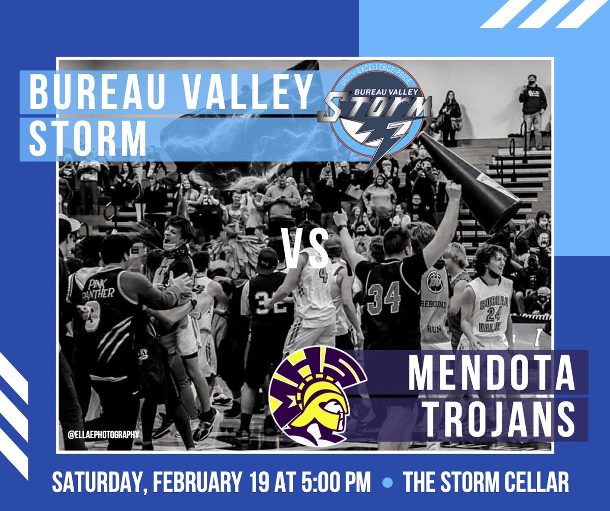 BVStormBball's tweet photo. Come support your Storm! We host @MHSTrojansBBall in the first round of the Hall Class 2A Regional on Saturday at 5 pm. Let’s pack the Storm Cellar! https://t.co/Ji4vgFlRNF