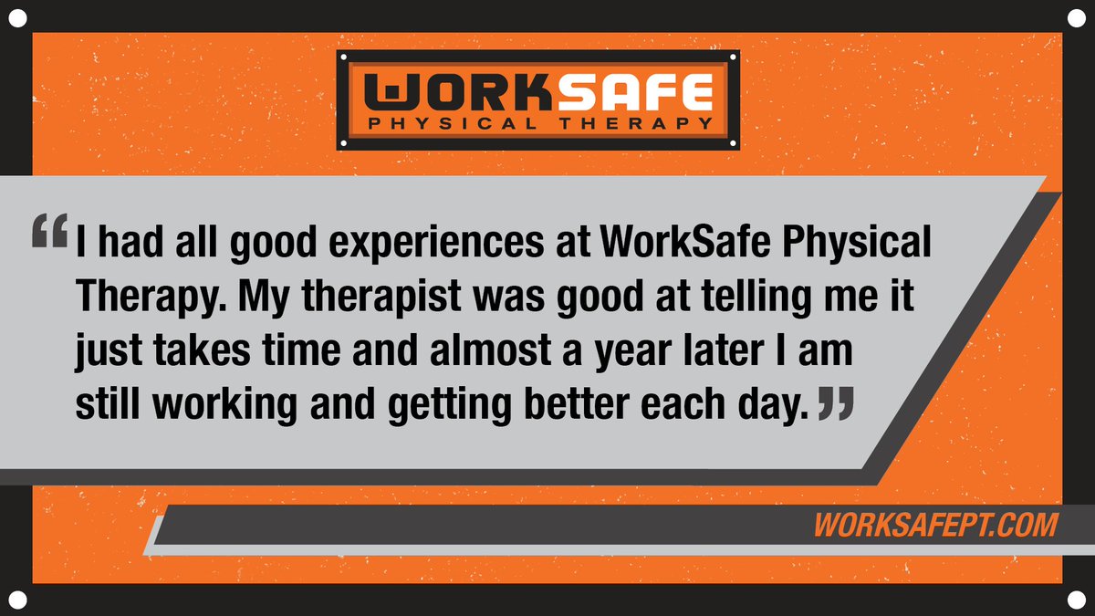 nancywilsonpt's tweet photo. Why should you send your employee to WorkSafe Physical Therapy???

Because we CARE and Work injuries are all we do. https://t.co/GsUIstUvEw